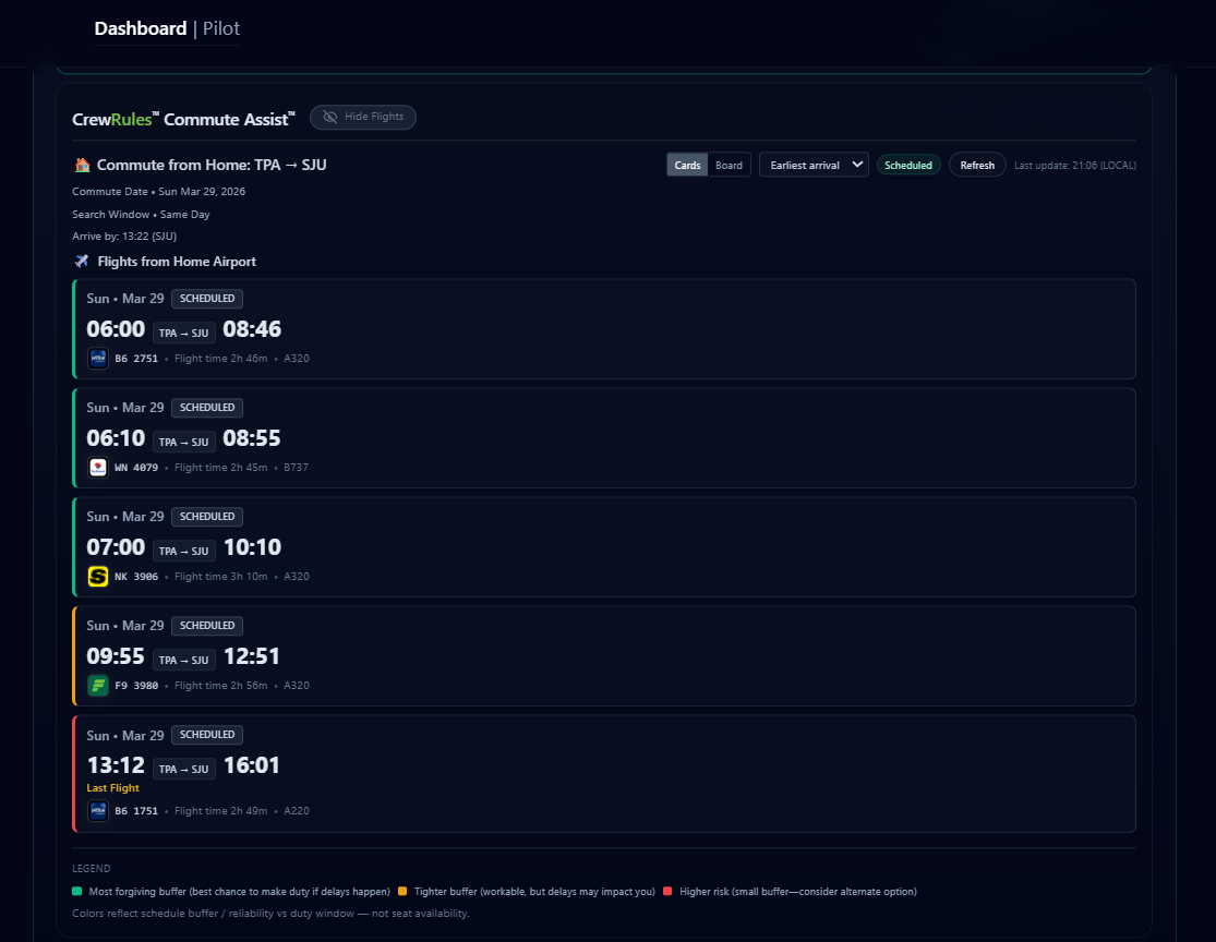 CrewRules Commute Assist preview